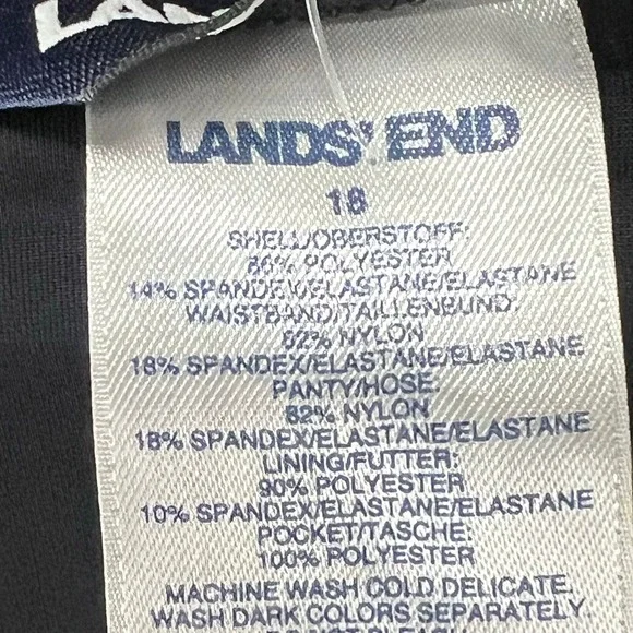 Lands' End Women's Black Waist Floral Swim Shorts - Teal, Red, White - Picture 10 of 13